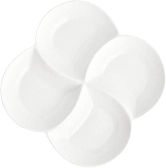 ABOOFAN Compartment Ceramic Plate Snack Storage Serving Tray Dinnerware Hotel Restaurant