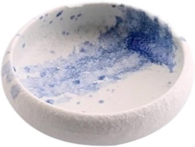 Appetizer Plates Soy Sauce Dipping Bowls, Ceramic Dipping Bowl, Dip Bowls Set Sauce Dish Tiny Bowls Side Dish for Condiment(Blue)