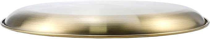Antrader Round Gold Tray,Stainless Steel Tray for Jewelry Bar Jewelry Dish Key,1Pcs