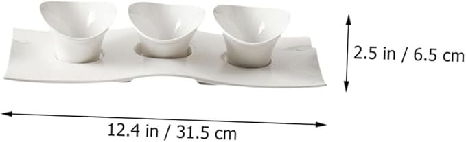 Ciieeo Japanese Style Ceramic Appetizer Plates 1 Set Seasoning Dish Unique Design for Condiments Suitable for Home Use for Dipping Sauces and Snacks