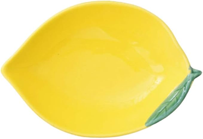 Ceramic Appetizer Plate Fruit Shape Plate Dessert Plate Salad Pasta Bowls Food Serving Tray for Fruit Cheese Dessert Snack-Yellow