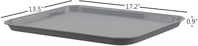 Gloreen Set of 4 Rectangular Fast Food Tray, Cafe Standard Cafeteria Serving Trays, Grey