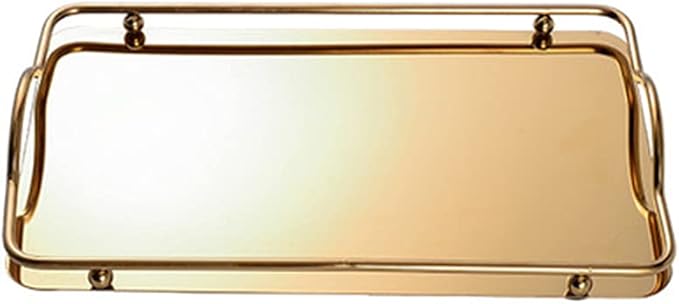 Nordic Rectangular Stainless Steel Tray with Handles Coffee Serving Tray