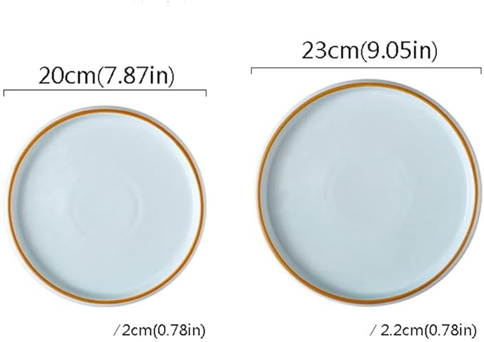 Kitchen Plates Ceramic Plate Fruit Serving Bowl Snack Plate Soup Plate Ramen Bowl Suitable for Dishwasher Oven Refrigerator and Microwave Restaurant Plates(Large)