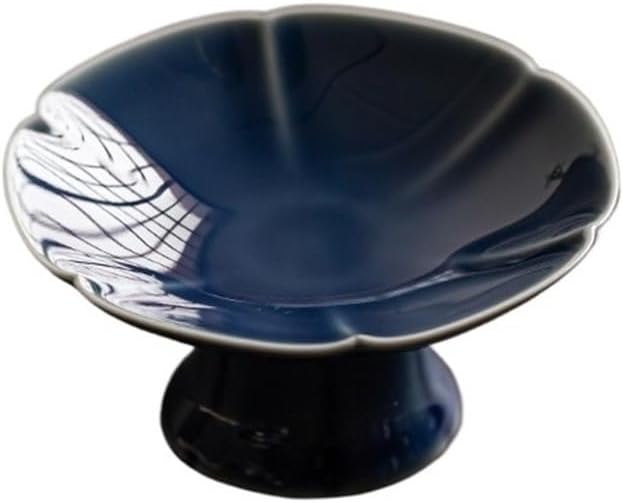 Appetizer Plates Ceramic Seasoning Dish Multipurpose Tray Serving Plate Fruit Bowl Kitchen Tableware for Condiment(Blue)