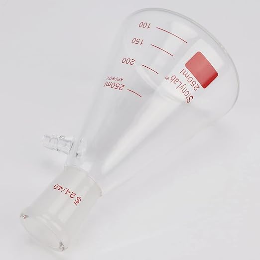 stonylab Filtering Flask with 24/40 Standard Taper Outer Joint, Heavy Wall Borosilicate Glass Filter Flask, Bolt Neck with Tubulation, 250 ml