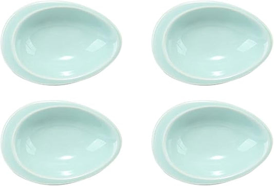 Sauce Dish Ceramic Soy Sauce Dish 4pcs Teardrop Mini Appetizer Plates Dipping Bowls Snack Dessert Dish Sushi Ketchup Seasoning Dishes Dipping Bowls