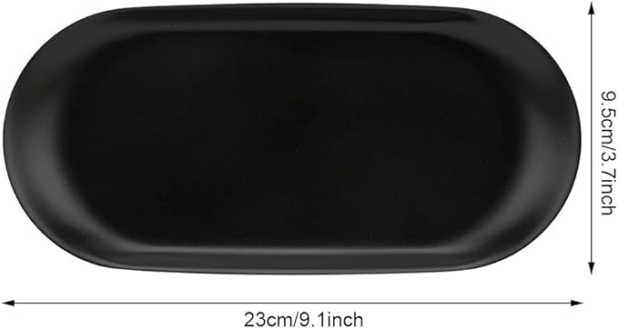 Oval Metal Trays, 9.1 x 3.7in Stainless Steel Serving Tray Decorative Vanity Plate Storage Trays Thickened Serving Dishes