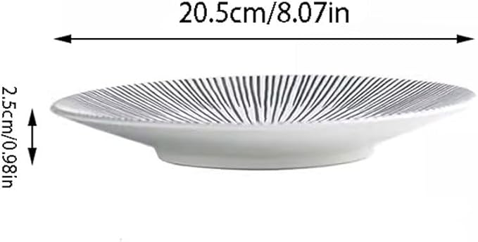 Kitchen Plates Creative Western Pasta Steak Plate Restaurant Cold Dish Plate Appetizer Plate Commercial Noodle Soup Bowl Deep Plate Restaurant Plates(20.5cm)