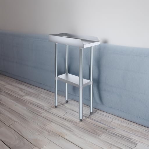 AmGood Commercial Work Table with Backsplash and Sidesplashes | Height: 35" | Stainless Steel Prep Table for Kitchen, Restaurant, Garage, Laundry | NSF (12" Long x 24" Deep)