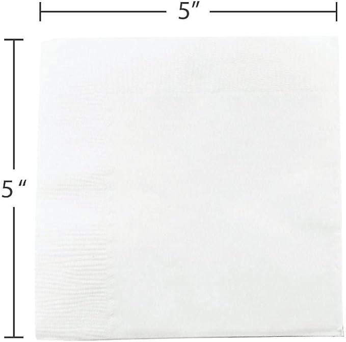 600 Pack Cocktail Napkins Paper - 3-Ply Quality White Beverage Napkins - Restaurant, Event, Café, Party, Bar Napkins - 10" x 10" Unfolded