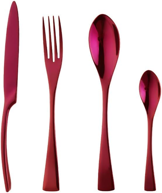 Stainless Steel Flatware serving set,Home Kitchen Eating Tableware Set,Dishwasher Safe,For Home Kitchen Restaurant Hote 4/16/24/32/40/48 Pieces Kaya Knife And Fork Spoon Hotel Home Steak Knife And For