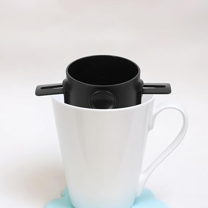 ABOOFAN Collapsible Stainless Steel Coffee Filter Funnel Double Layer Mesh Drip Coffee Strainer for Travel Home Camping Portable Reusable Dripper