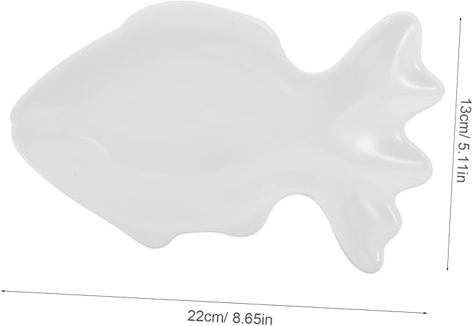 Cabilock Decorative Fish Shape Ceramic Plate Serving Bowl for Dipping Sauce Salad Soup Appetizer