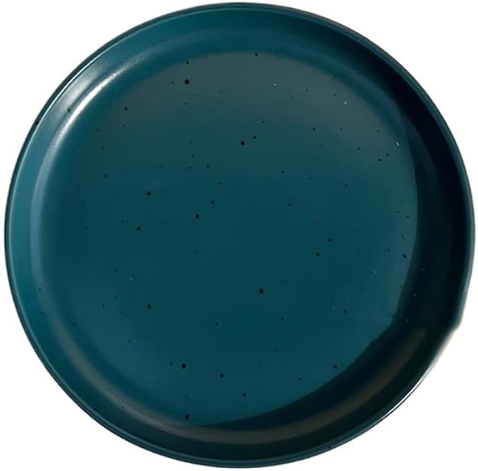 Dining Plates Ink Dot Pattern Dining Plate Simple Ceramic Dining Plate Household Kitchen Restaurant Round Plate Vintage Dessert Fruit Tray Ceramic Dinner Plates (C One Size)