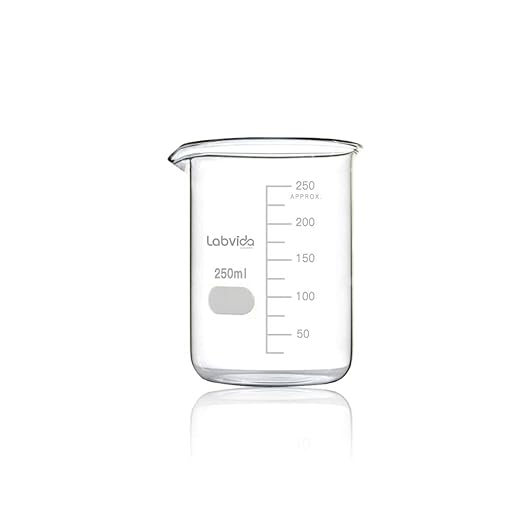 Upgrated 3 Size Low Form Beaker Set, 50ml 100ml 250ml, 3.3 Boro Glass Beakers with Printed Graduation, LVA017