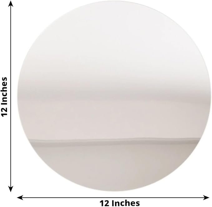 Efavormart 10 Pack Silver Round Acrylic Mirror Tray for Table Setting, Circle Candle Plate Centerpiece Bases - 12"