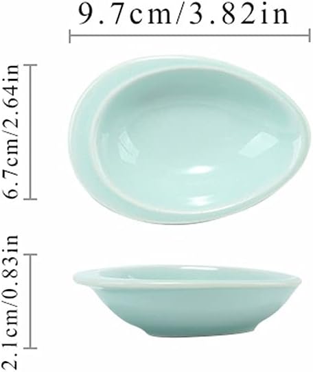 Appetizer Bowls Ceramic Soy Sauce Dish 4pcs Teardrop Mini Appetizer Plates Dipping Bowls Snack Dessert Dish Sushi Ketchup Seasoning Dishes Salad Bowls