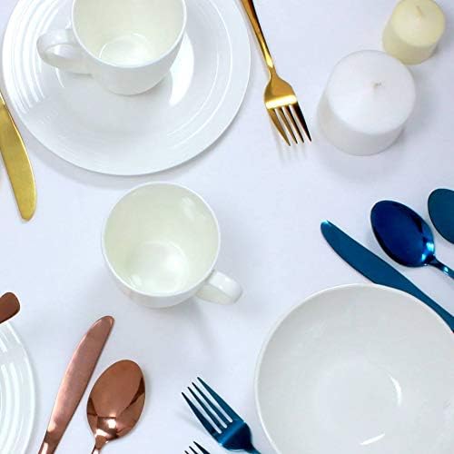 Elyon Tableware® Euro 24 piece Gold Flatware, Stainless Steel Silverware Set, Reflective Mirror Finish Cutlery Set, Reusable Dishwasher Safe, Service For 6