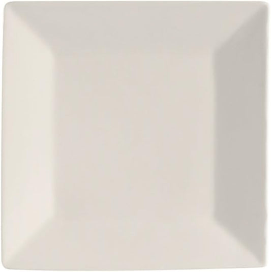 CAC China Square 7-Inch American White Stoneware Square Plate, Box of 36