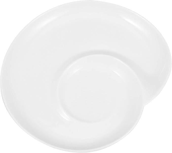 Divided Dumpling and Sushi Serving Plate 9-Inch Ceramic Dish with Dipping Sauce Bowl for Snacks and Appetizers for Home and Restaurant Use