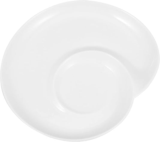 Divided Dumpling and Sushi Serving Plate 9-Inch Ceramic Dish with Dipping Sauce Bowl for Snacks and Appetizers for Home and Restaurant Use