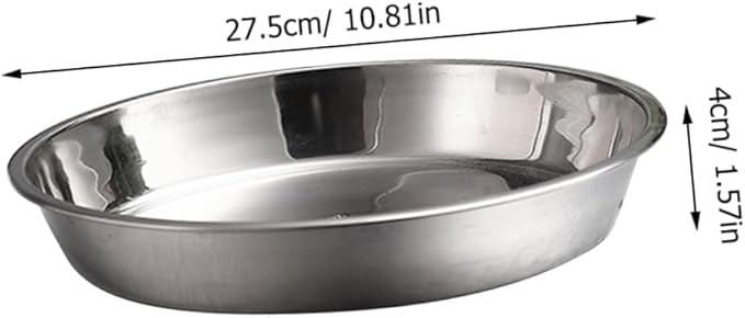 Garneck Stainless Steel Deep Plate 30 cm - High Quality Stainless Steel Bowl for Cakes - Fruit and Snacks Ideal for Home Bar and Kitchen Durable and Reusable