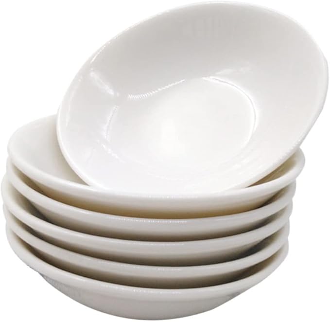 6pcs Ceramic Sauce Serving Plates Small Condiment Dishes for Dipping Sauces Tableware for Appetizers Mustard and More