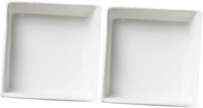 Amosfun 2Pcs Ceramic Sauce Plate Versatile Dishes for Condiments Dipping and Snacks Non Slip Design High Thermal Stability for Parties Banquets and Weddings
