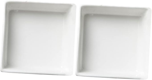 Amosfun 2Pcs Ceramic Sauce Plate Versatile Dishes for Condiments Dipping and Snacks Non Slip Design High Thermal Stability for Parties Banquets and Weddings