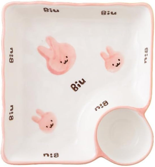 Multi Purpose Appetizer Ceramic Tray Vinegar Bowl Elegant Sushi Cookie Serving Dishes Dipping Sauce Plate for Dumplings French Fries Snacks Homes Restaurants Design Sense Souvenirs