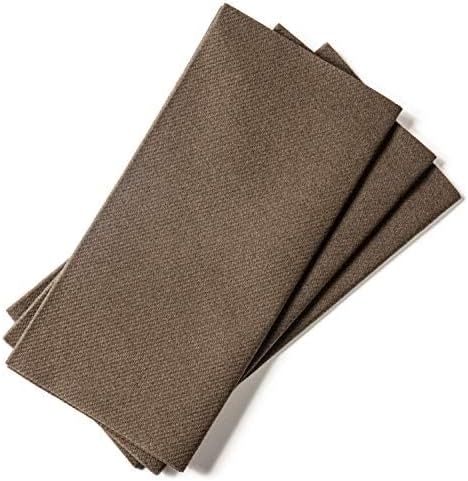 AMERICAN HOMESTEAD Paper Napkins - Brown Disposable Linen-Like Dinner Napkins - Restaurant-Quality Table Serviettes for Weddings, Parties, and Events - 15.75" x 15.75" - 50 Count