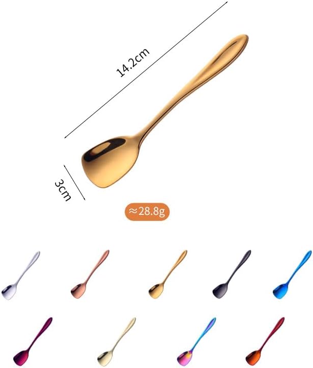 Buyer Star 5.63 Inch Ice Cream Spoon, Stainless Steel Shovel Spoon for 6, Mirror-Polished and Dishwasher-Safe, Suitable for Ice Cream and Dessert, Silver