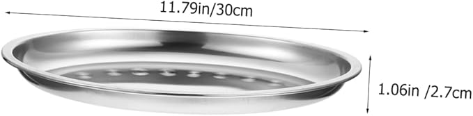 ERINGOGO 2pcs Stainless Steel Oval Pan Food Serving Platters Fruit Trays for Serving for Party Cheese Plate Oval Serving Platter Large Charcuterie Dinnerware Buffet Snack Dishes Meal Silver