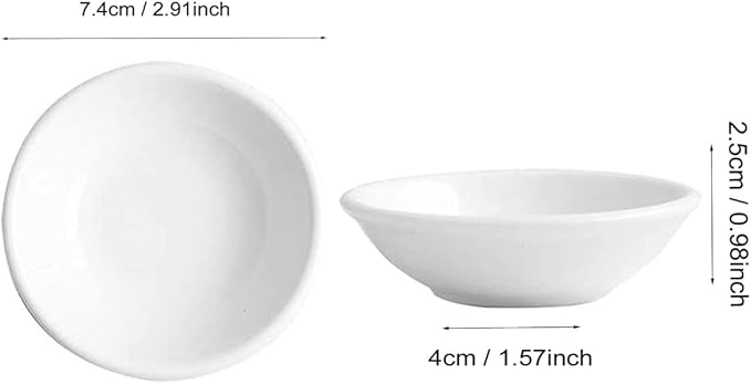 6pcs Ceramic Seasoning Dishes, Sushi Dipping Bowl, Vinegar Spice Sauce Dishes, Mini Appetizer Plates, Saucer Kitchen Tableware