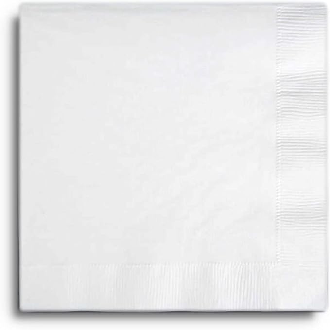 600 Pack Cocktail Napkins Paper - 3-Ply Quality White Beverage Napkins - Restaurant, Event, Café, Party, Bar Napkins - 10" x 10" Unfolded
