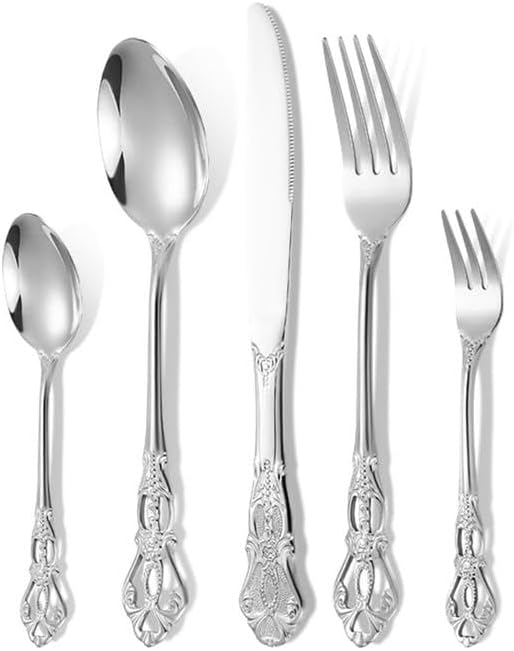 Silverware Set, 20 Pieces Flatware Serving Sets 18/10, Stainless Steel Cutlery Set for Home, Restaurant, Wedding, Party,Dishwasher Safe