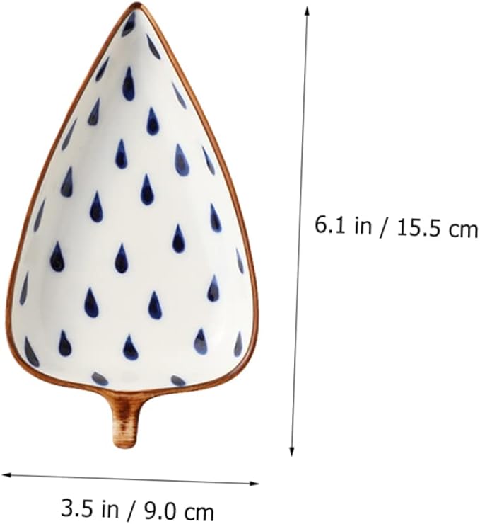Mikinona Leaf-shaped Mini Serving Dish Creative Japanese Style Ceramic Appetizer Plate for Dips Sauces and Snacks Easy to Clean Unique Design for Home Restaurant Use