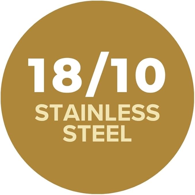 18/10 Stainless Steel Flatware Set - 20pc Italian Collection Style Tableware with Gold Geometric Border - Elegant Design for Home and Kitchen Use - Ideal for Wedding Gifts (Damascus (20 Piece)