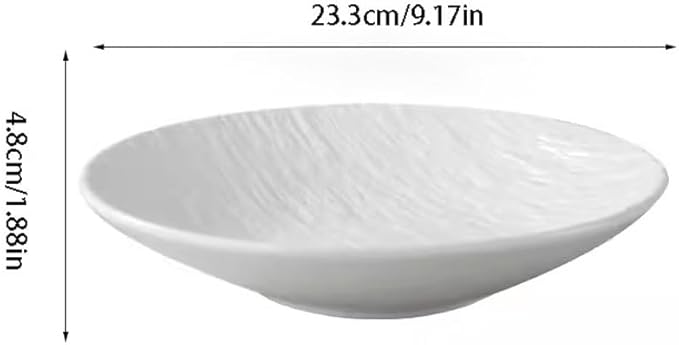 SONGCHAO Party Supplies Hotel Tableware Solid Color Stone Plate Steak Plate Ceramic Deep Plate Salad Bowl Matte White Western Restaurant Party Plates (Color : A, Size : Small)