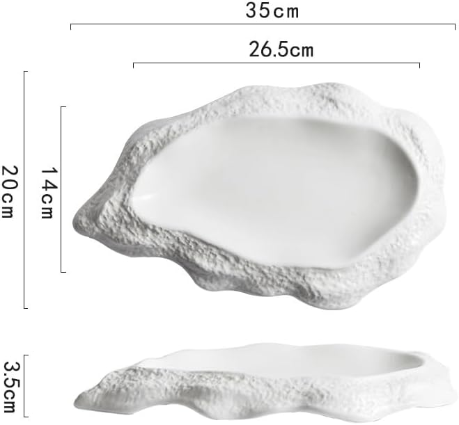 Modern Large Dinner Plates 12-inch White Ceramic Kitchen Appetizer Plate Creative Special-shaped Oyster Shape Tableware Home Pasta Commercial Dessert Stackable Dinner Plates
