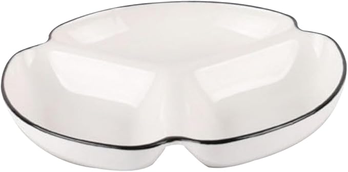 Ceramic Divided Plate Portion Control Dinnerware Heat Resistant Porcelain Tray with Compartments for Diet Parties Salads Appetizers and Home Use