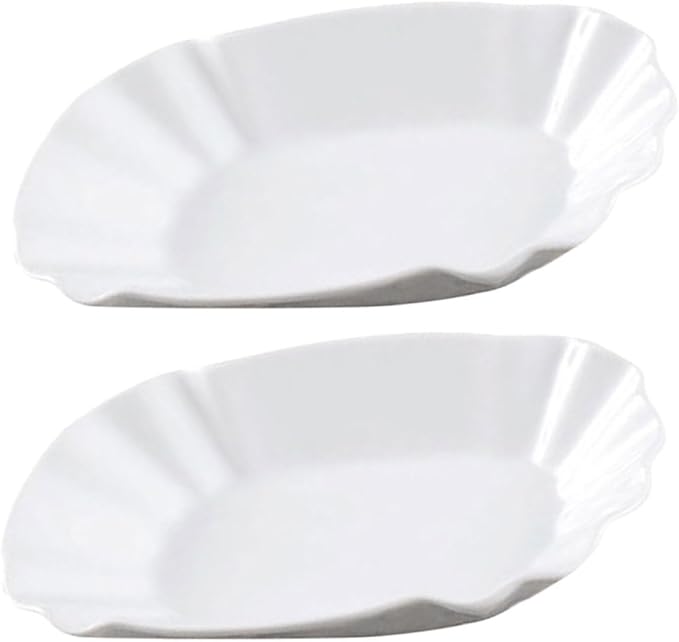 2pcs Ceramic Snack Plates Unique French Fries Serving Dish for Home Decor Creative Decorative Bowls for Appetizers Desserts and Snacks