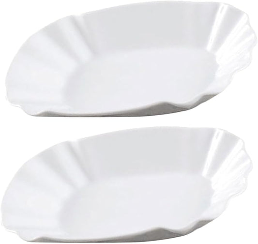 2pcs Ceramic Snack Plates Unique French Fries Serving Dish for Home Decor Creative Decorative Bowls for Appetizers Desserts and Snacks