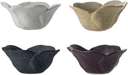 Ceramic cutlery salad bowl Ceramic Appetizer Plate, Snack Plate, Tableware, Seasoning Plate, Dipping Sauce Plate, Flower-Shaped Sauce Plate small bowl (Size : E)