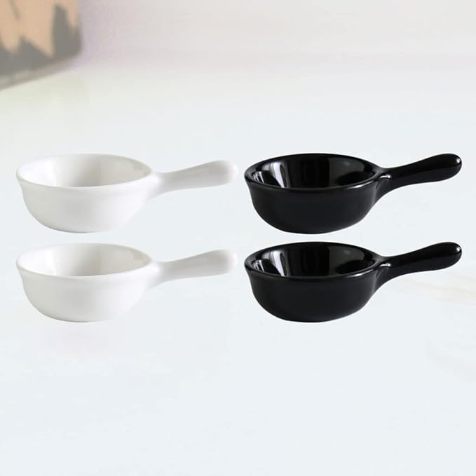 4pcs Ceramic Plates Japanese Style Snack Tray Lid Seasoning Sauce Plate for Kitchenware Restaurant Use