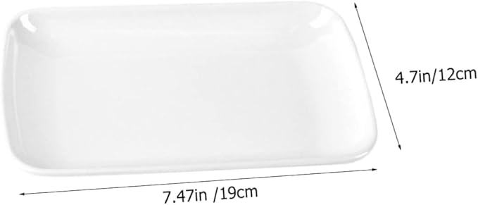 Zerodeko 3pcs White Appetizer Plates Set Rectangular Snack Serving Trays for Family Gatherings Parties Weddings