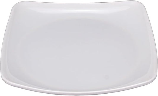 Appetizer plate, small ceramic plate, suitable for desserts, square plate, white kitchen cutlery set.(9.5in)