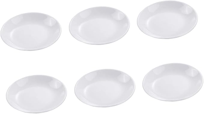 GLEAVI 6pcs Ceramic Condiment Dish Small Plates for Sauces Snacks and Dips Elegant Tableware for Home Restaurants and Parties