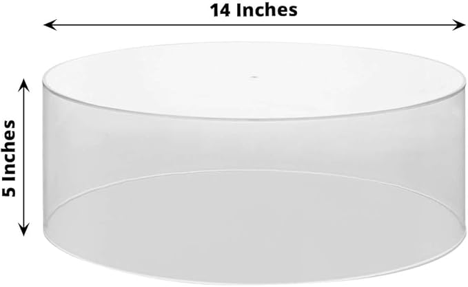 Efavormart 14" Round Clear Acrylic Cake Stand, Transparent Fillable Display Box, Pedestal Riser with Hollow Bottom